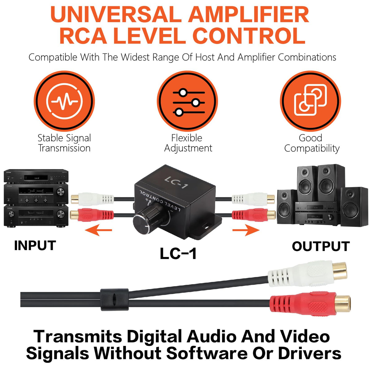 0 Gauge Car Audio Amp Wiring Kit 3000W with Bass Knob T623