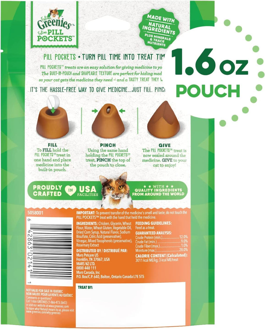 Chicken Flavor Cat Treats 1.6 oz 45 Count Pack of 6 C203