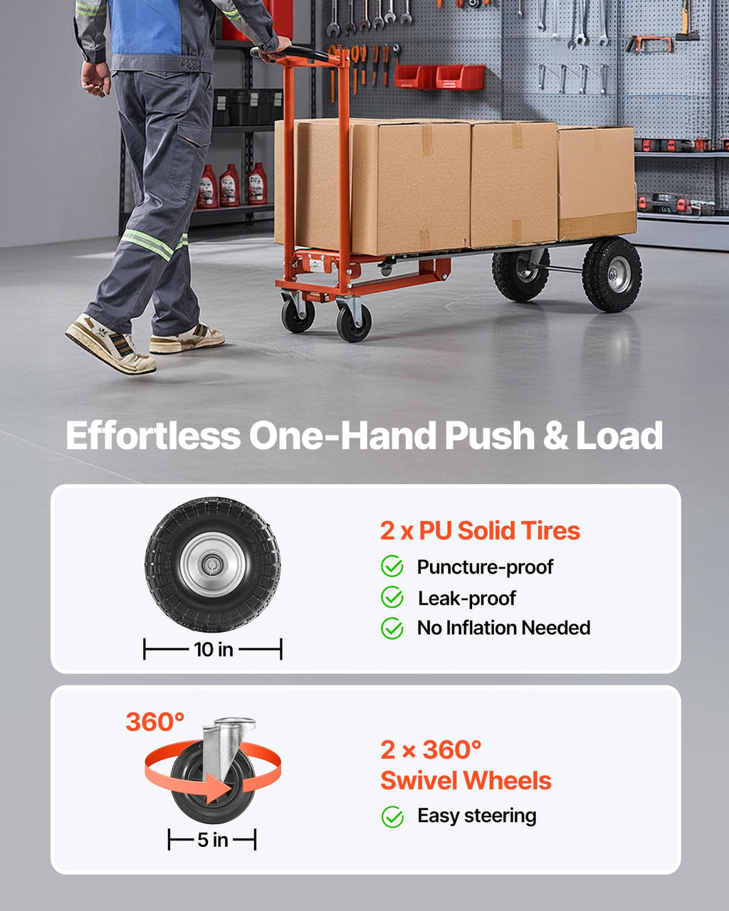 4 in 1 Hand Truck Dolly 1000 lbs Load Capacity W256