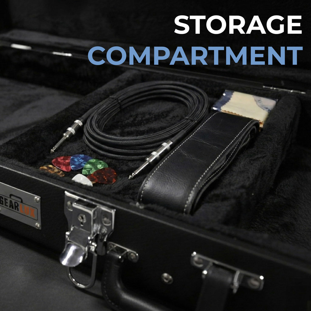Black Bass Guitar Hard Case with Lock and Key G292791