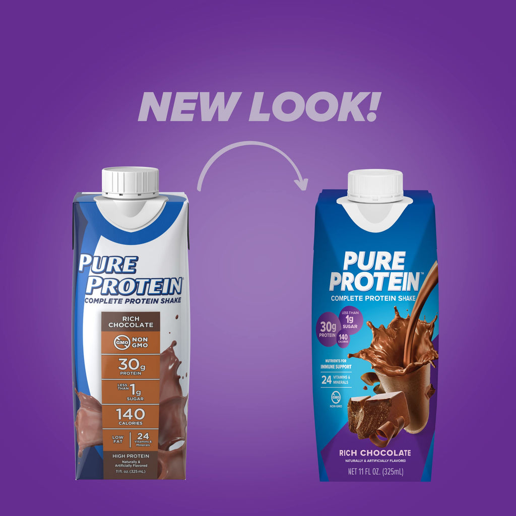 Chocolate and Vanilla Protein Shakes, 30g Protein, 11oz, 12 Pack M2990