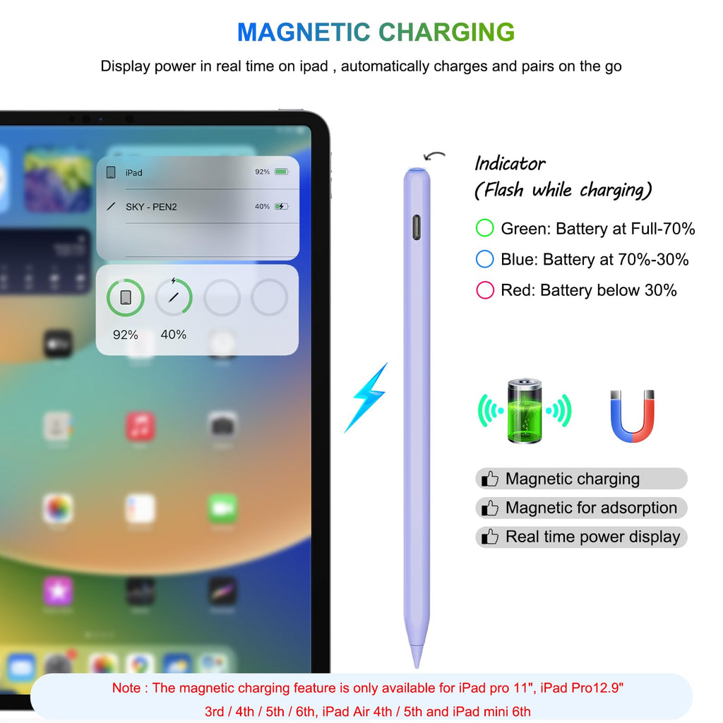 Magnetic Wireless Charging Pencil 2nd Gen Purple A74315