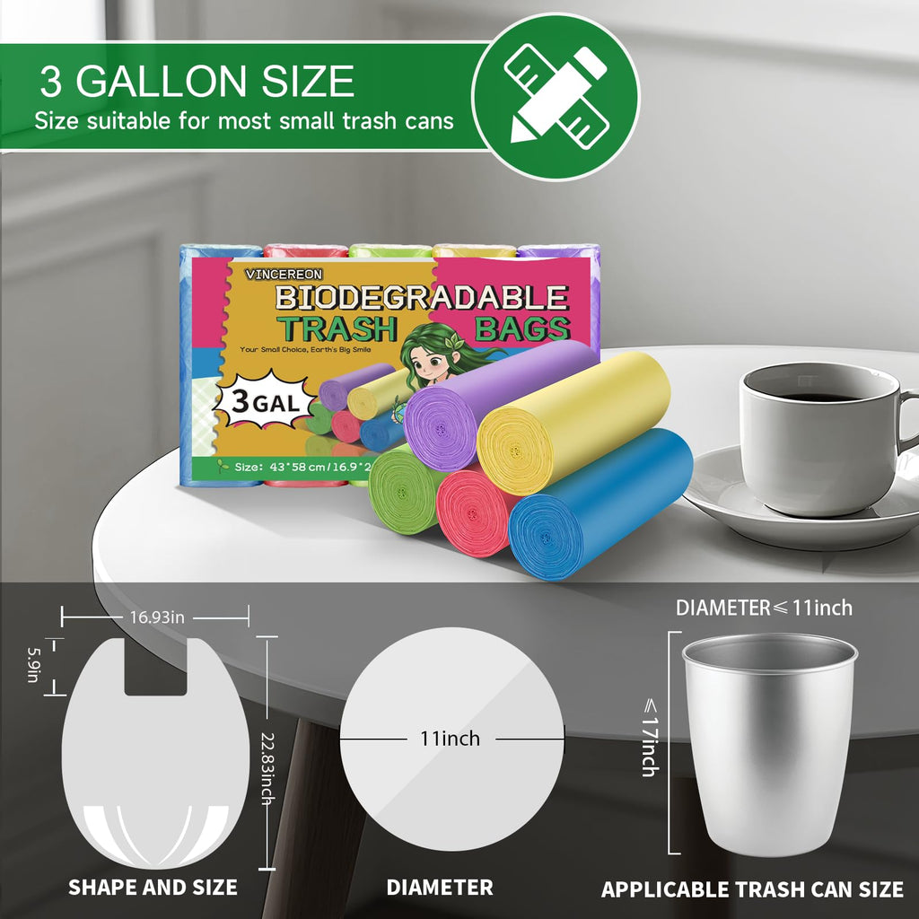 3 Gallon Biodegradable Unscented Trash Bags 100 Count I379367