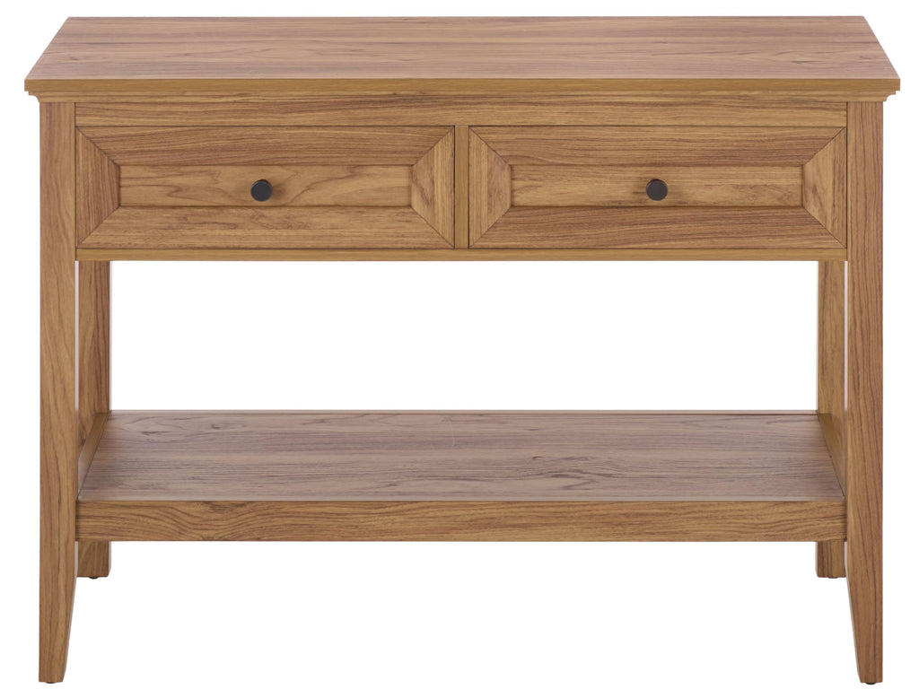 Oak 2-Drawer Console Table with Shelf Storage L59528