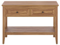 Oak 2-Drawer Console Table with Shelf Storage L59528