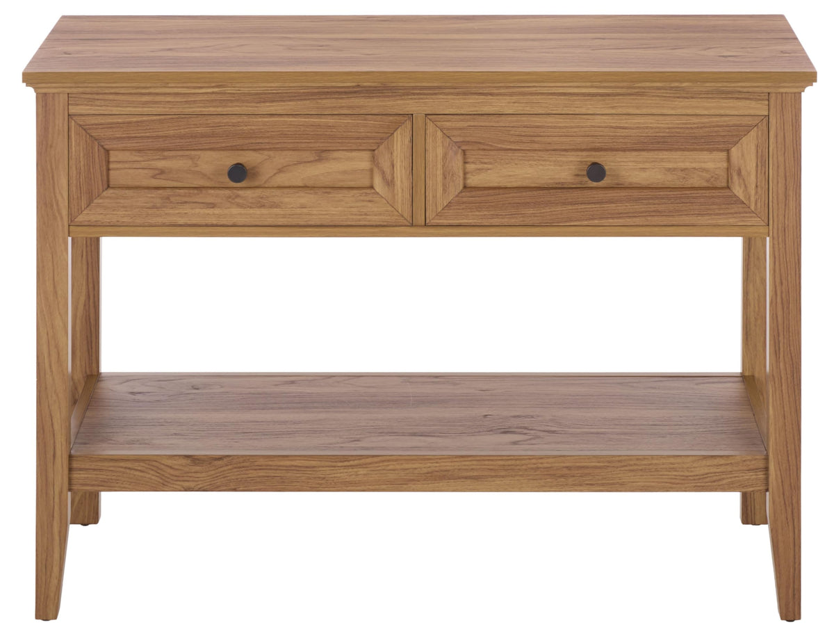 Oak 2-Drawer Console Table with Shelf Storage L59528