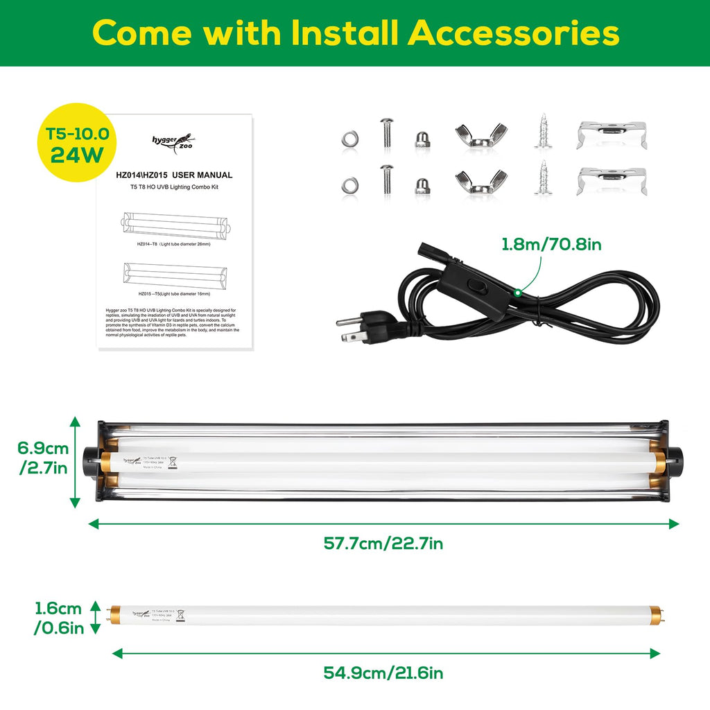 22 Inch 24W UVB Reptile Light Fixture Z83114