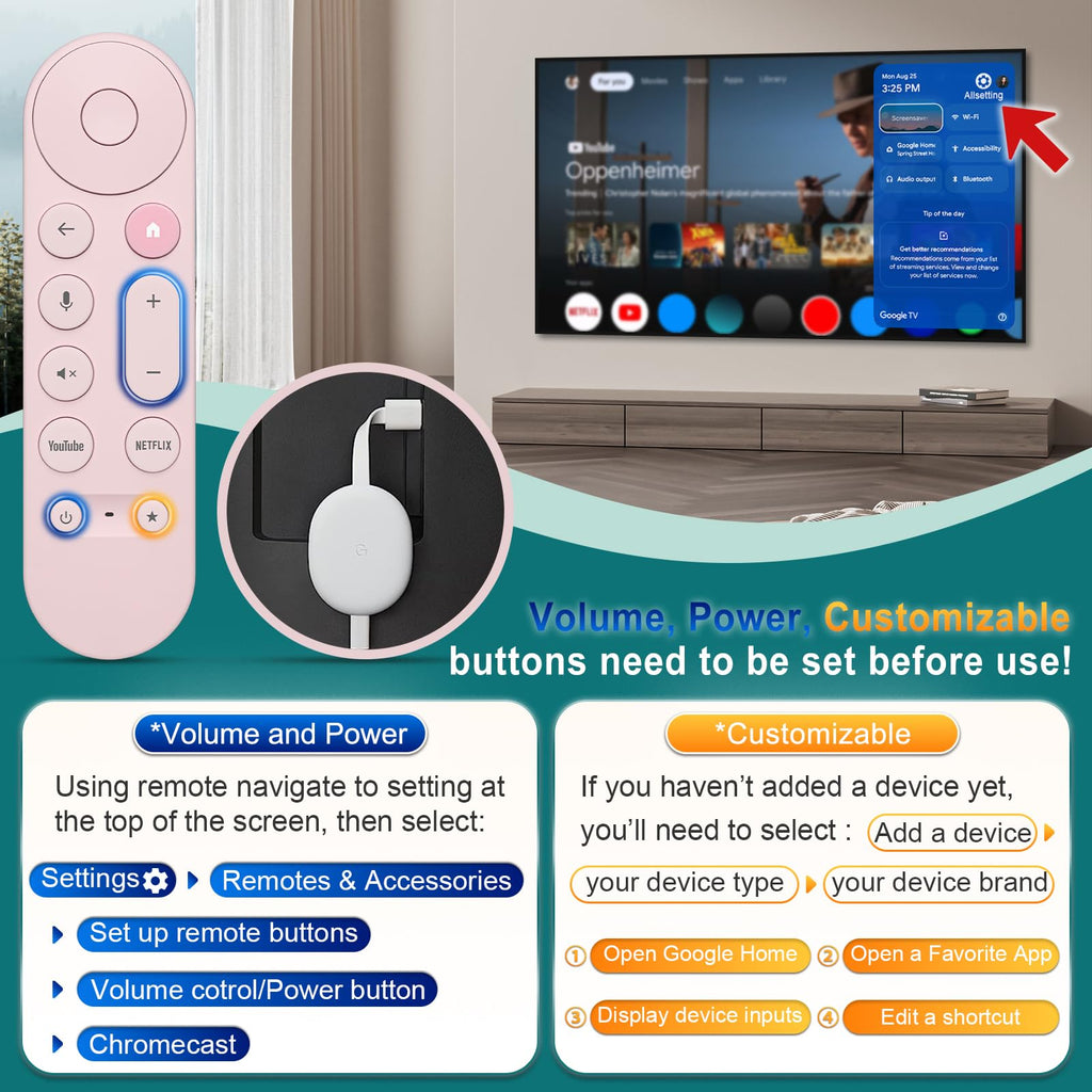 Voice Replacement for Google Chromecast TV Remote B891153