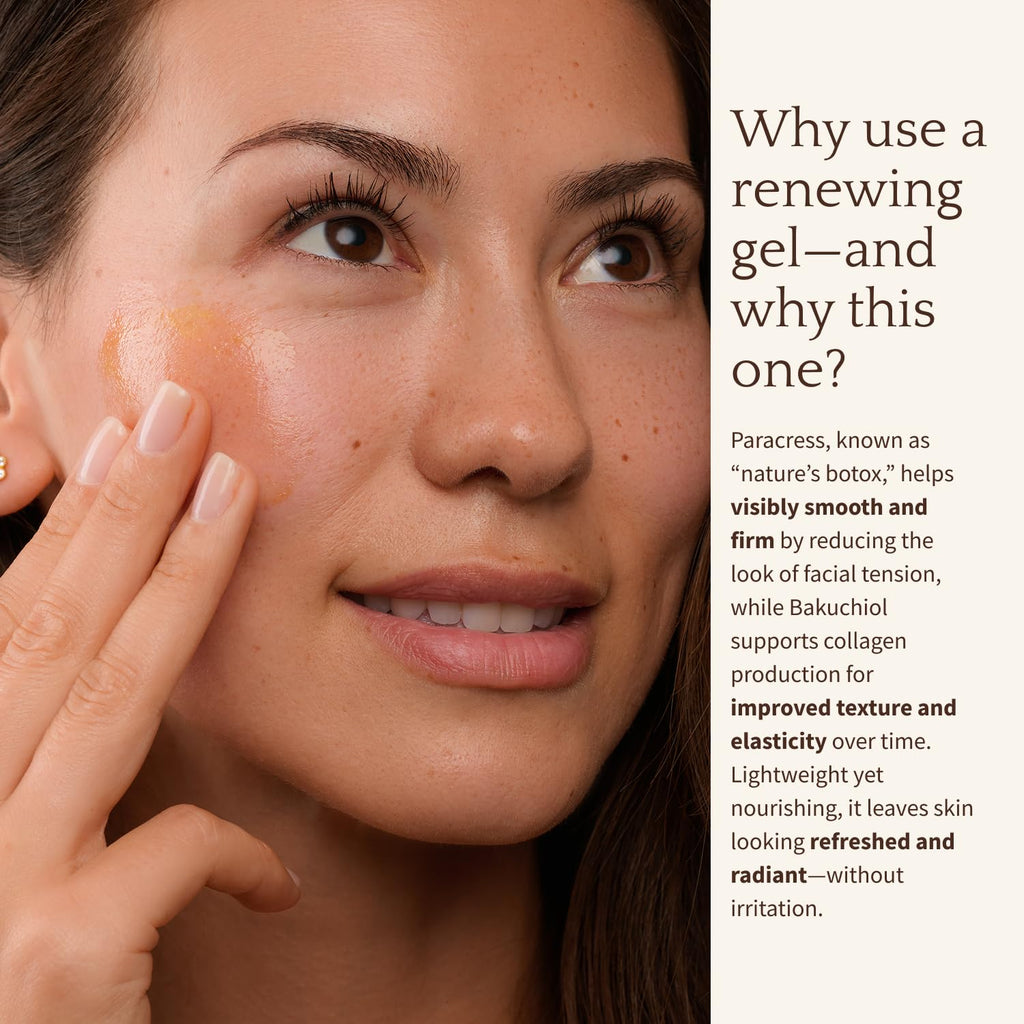 Antioxidant Renewing Gel Face Moisturizer with Bakuchiol Vitamin C Ester & Prickly Pear 1 oz I9068