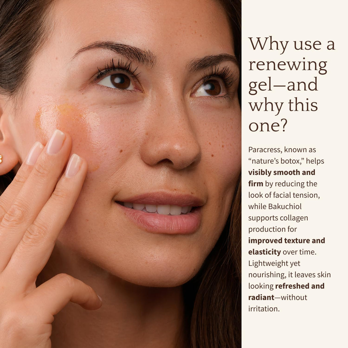 Antioxidant Renewing Gel Face Moisturizer with Bakuchiol Vitamin C Ester & Prickly Pear 1 oz I9068