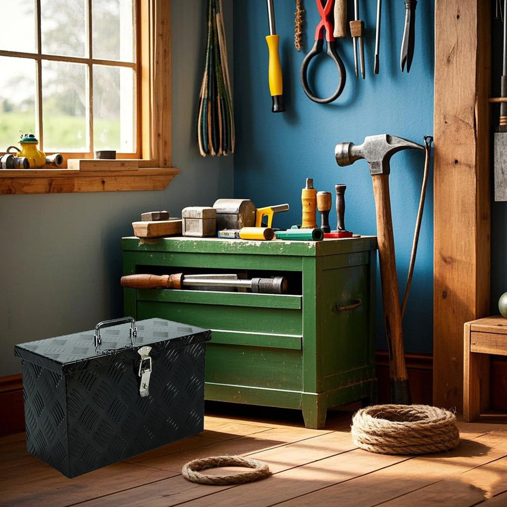 16 Inch Heavy-Duty Aluminum Truck Tool Box with Stripe Tread Design Q217