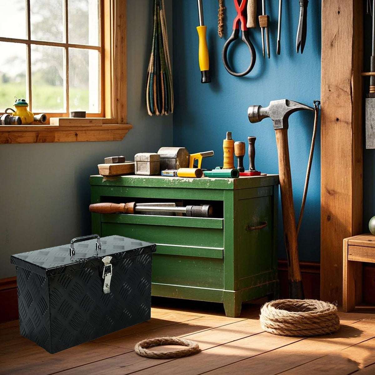 16 Inch Heavy-Duty Aluminum Truck Tool Box with Stripe Tread Design Q217
