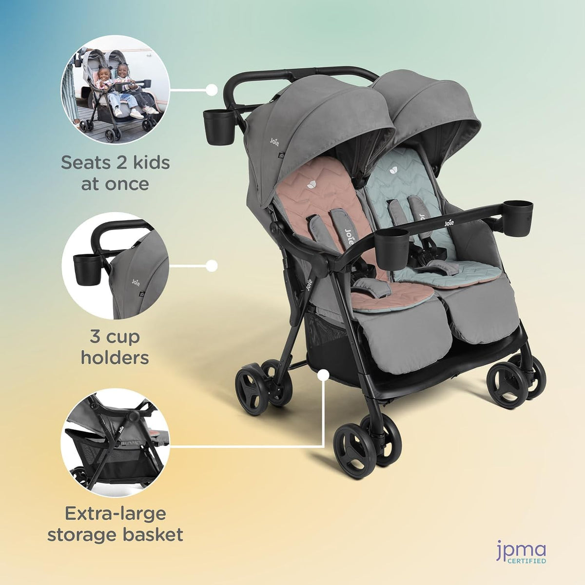 Lightweight Compact Double Stroller V626698