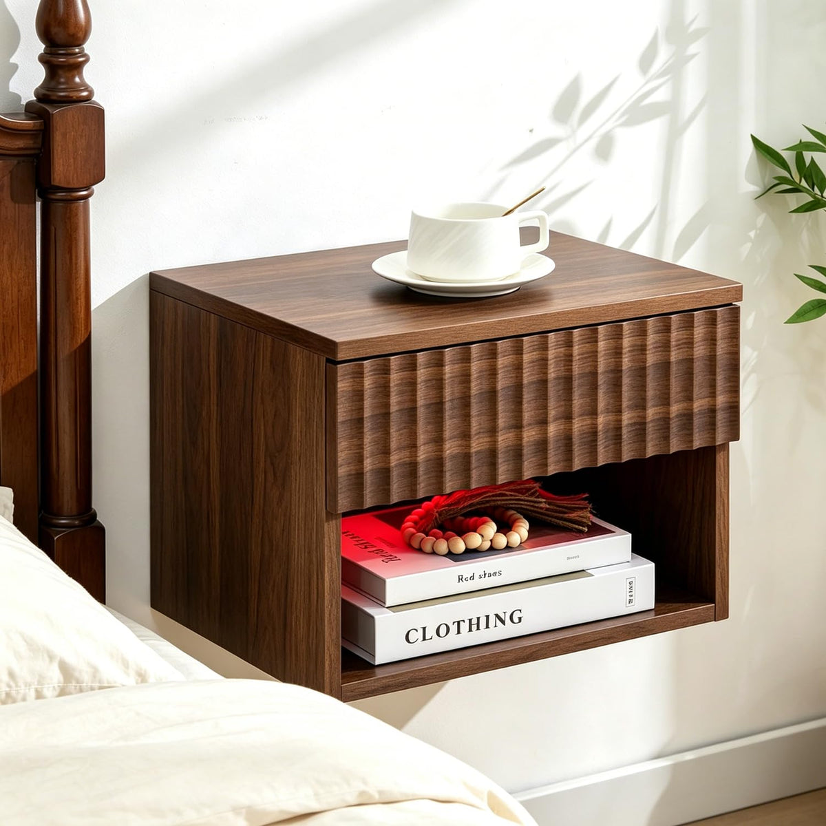 Wall Mounted Floating Nightstand Set of 2 with Drawer N374104