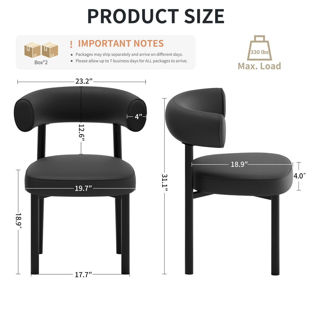 Black Faux Leather Dining Chairs Set of 4 P837895