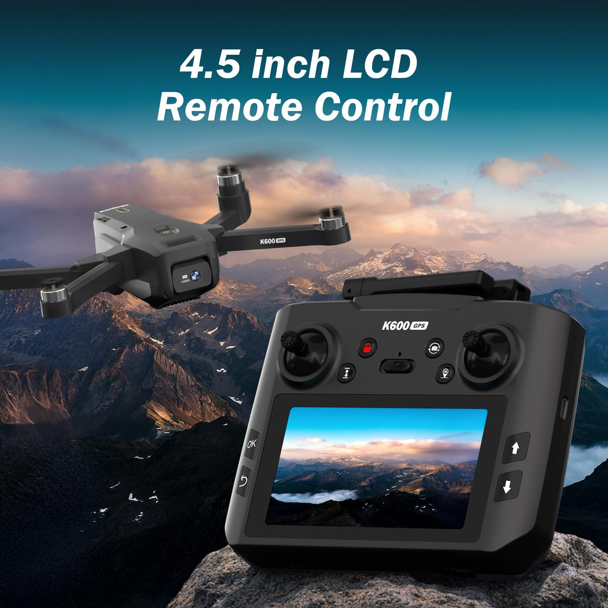 GPS Drone with EIS Camera, 4.5" HD LCD RC Screen, 32G SD Card, under 249g O9626