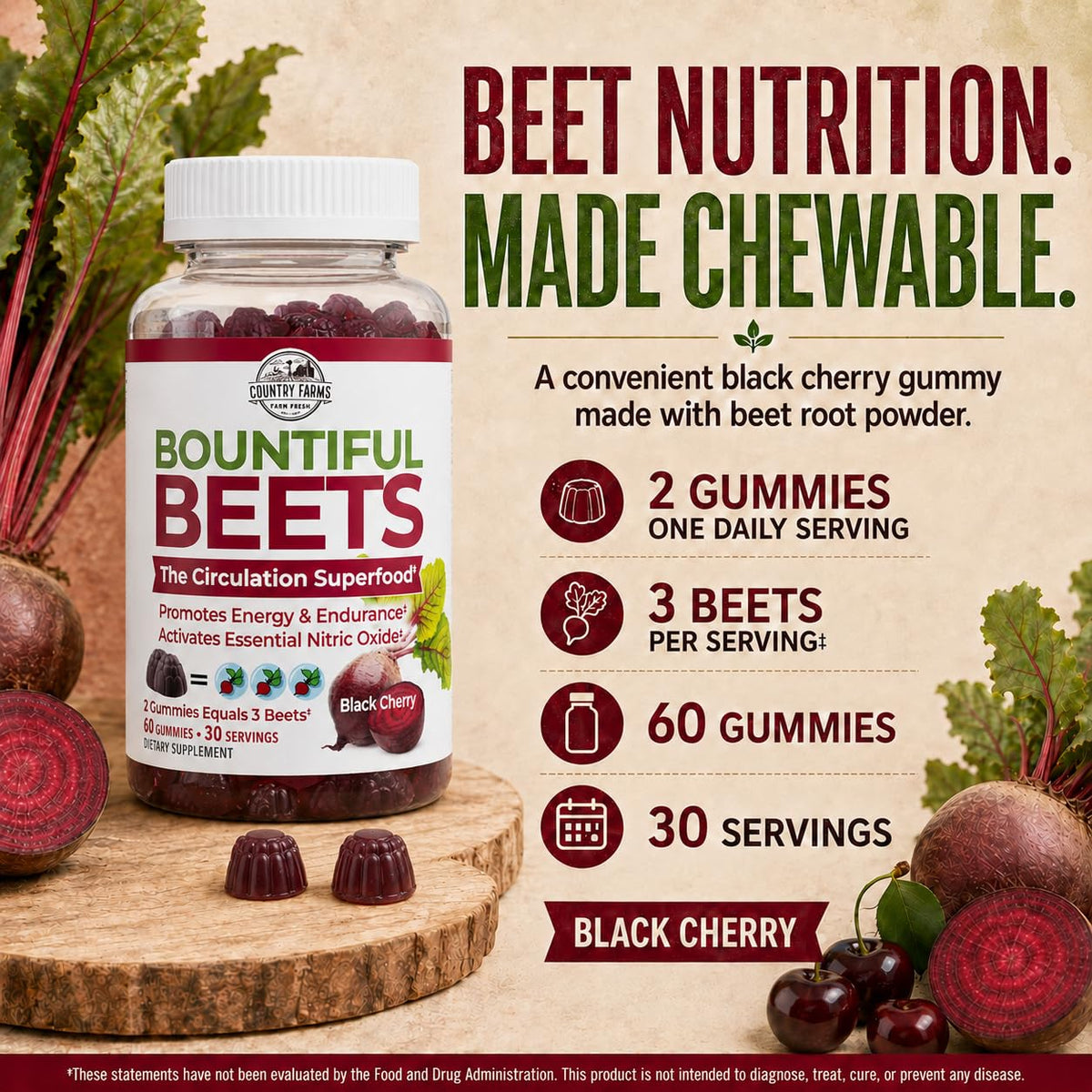 Beet Gummies 60 Count W45716