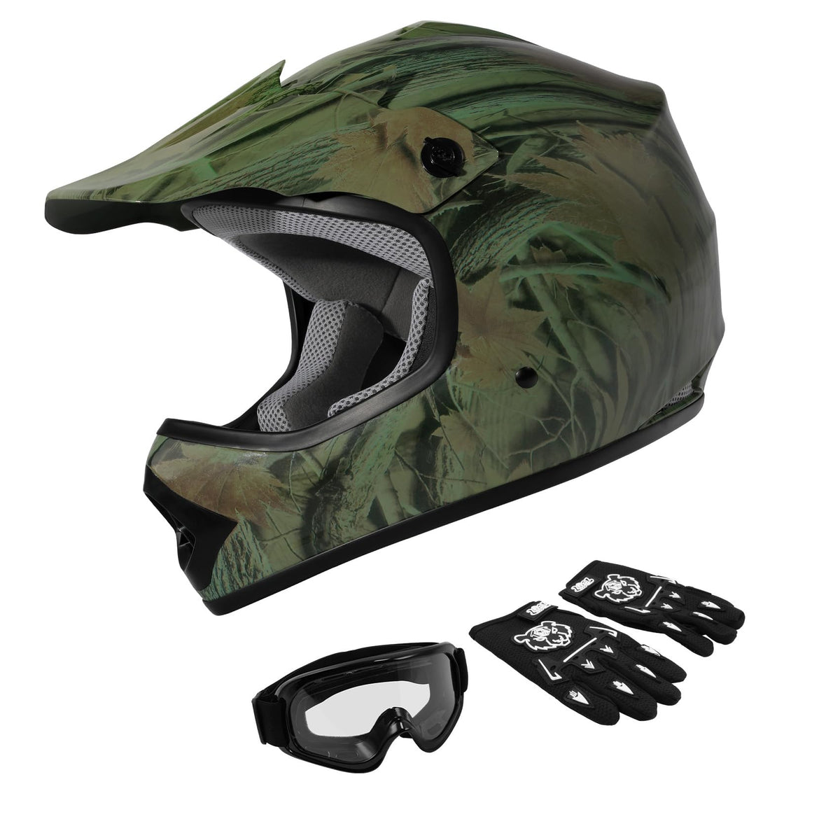 Youth Kids Motocross Helmet with Goggles & Gloves G945