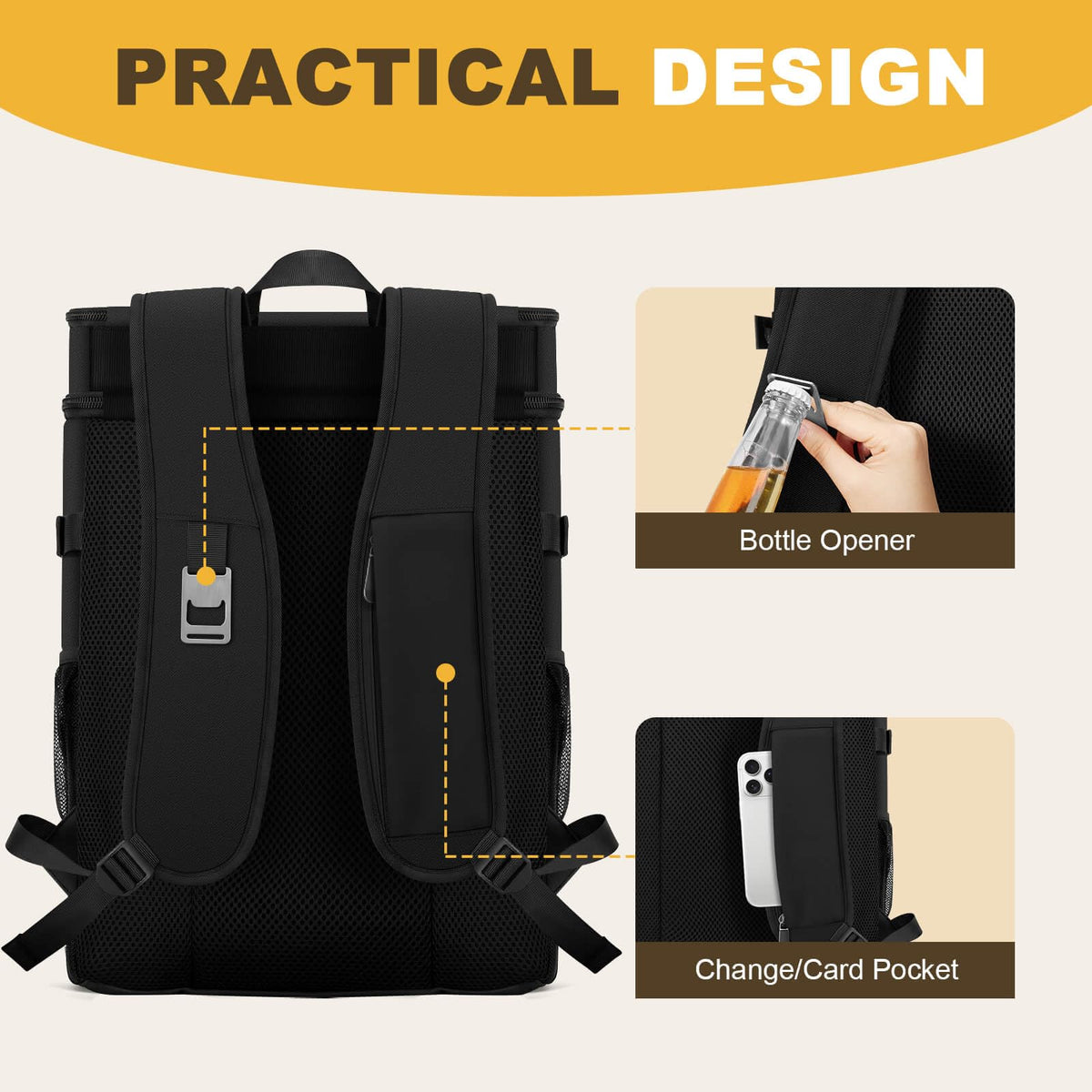 40 Cans Insulated Cooler Backpack O811689