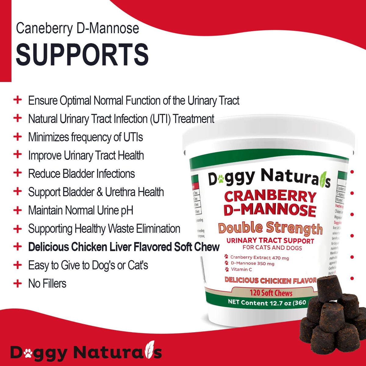 Cranberry D-Mannose Soft Chew 11.4 oz 120 Count K66997