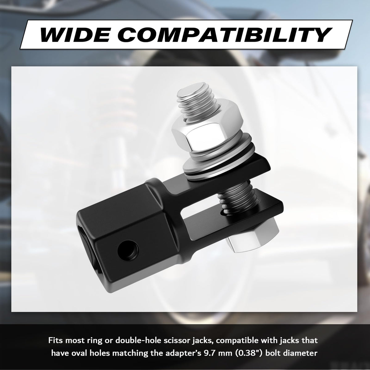 Scissor Jack Adapter for 1/2" Impact Drills or 13/16" Lug Wrench Y48267