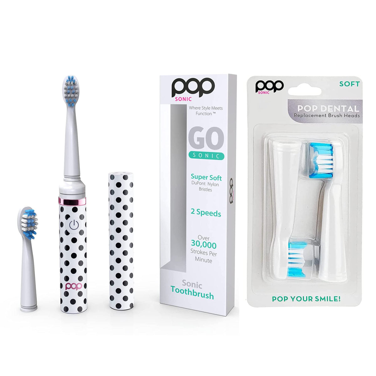 Electric Toothbrush with 2 Replacement Heads W804446