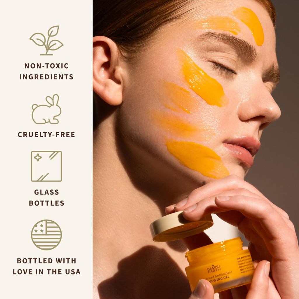 Antioxidant Renewing Gel Face Moisturizer with Bakuchiol Vitamin C Ester & Prickly Pear 1 oz I9068