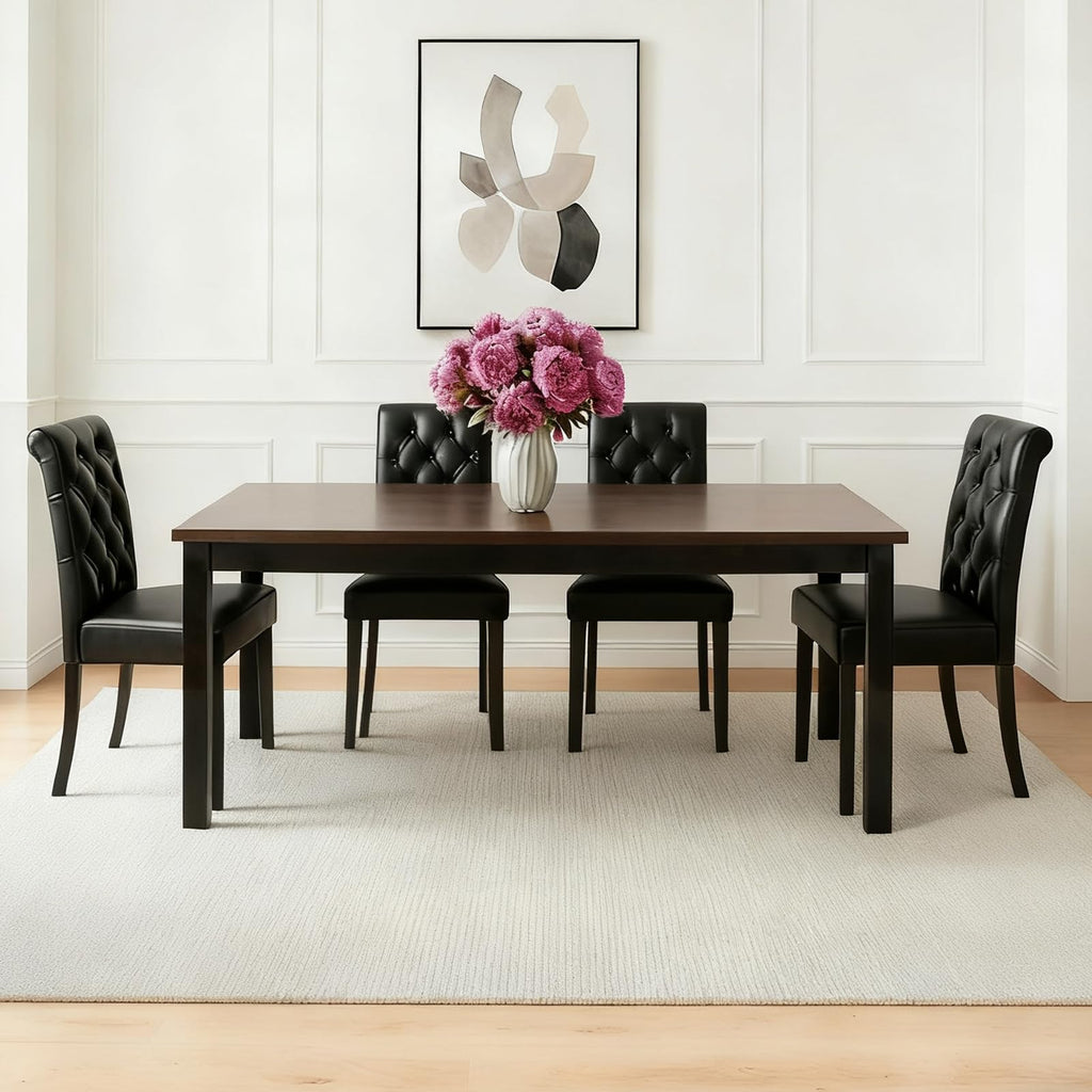 Black PU Leather Dining Chairs Set of 4 A5771