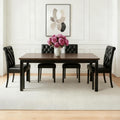 Black PU Leather Dining Chairs Set of 4 A5771