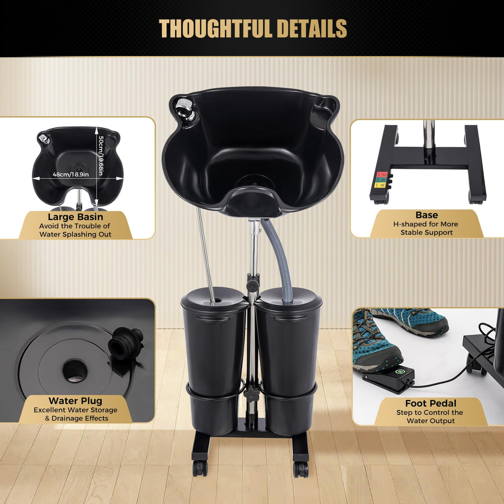Portable Shampoo Basin with 2 Buckets X4480