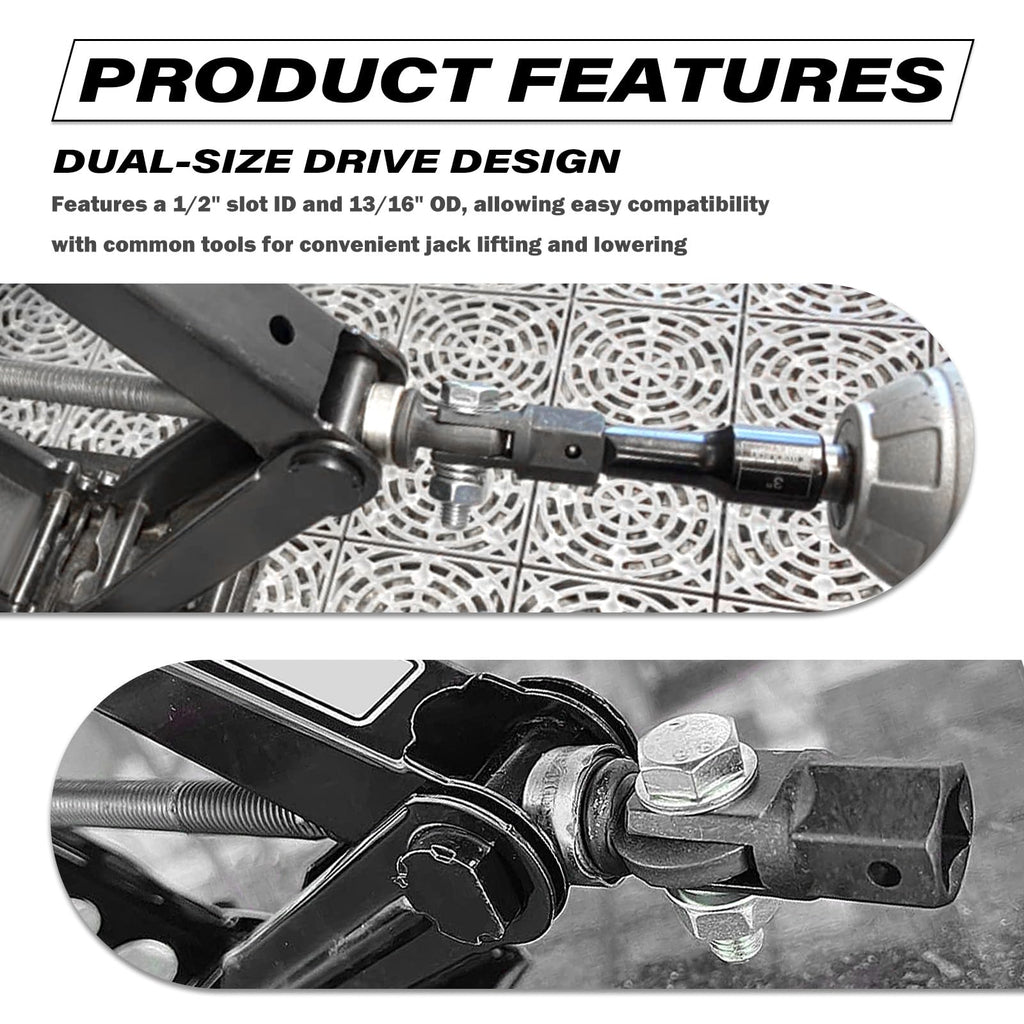 Scissor Jack Adapter for 1/2" Impact Drills or 13/16" Lug Wrench Y48267