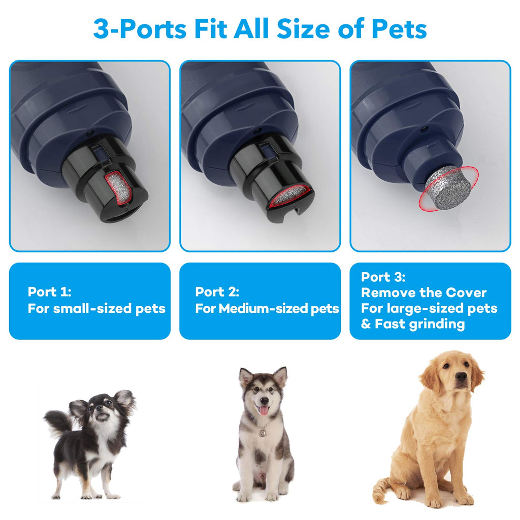 Dog Nail Grinder with 2 LED Light 2-Speed Electric Pet Nail Trimmer Q3379