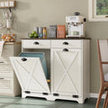 Antique White Double Tilt Out Trash Can Cabinet H5642