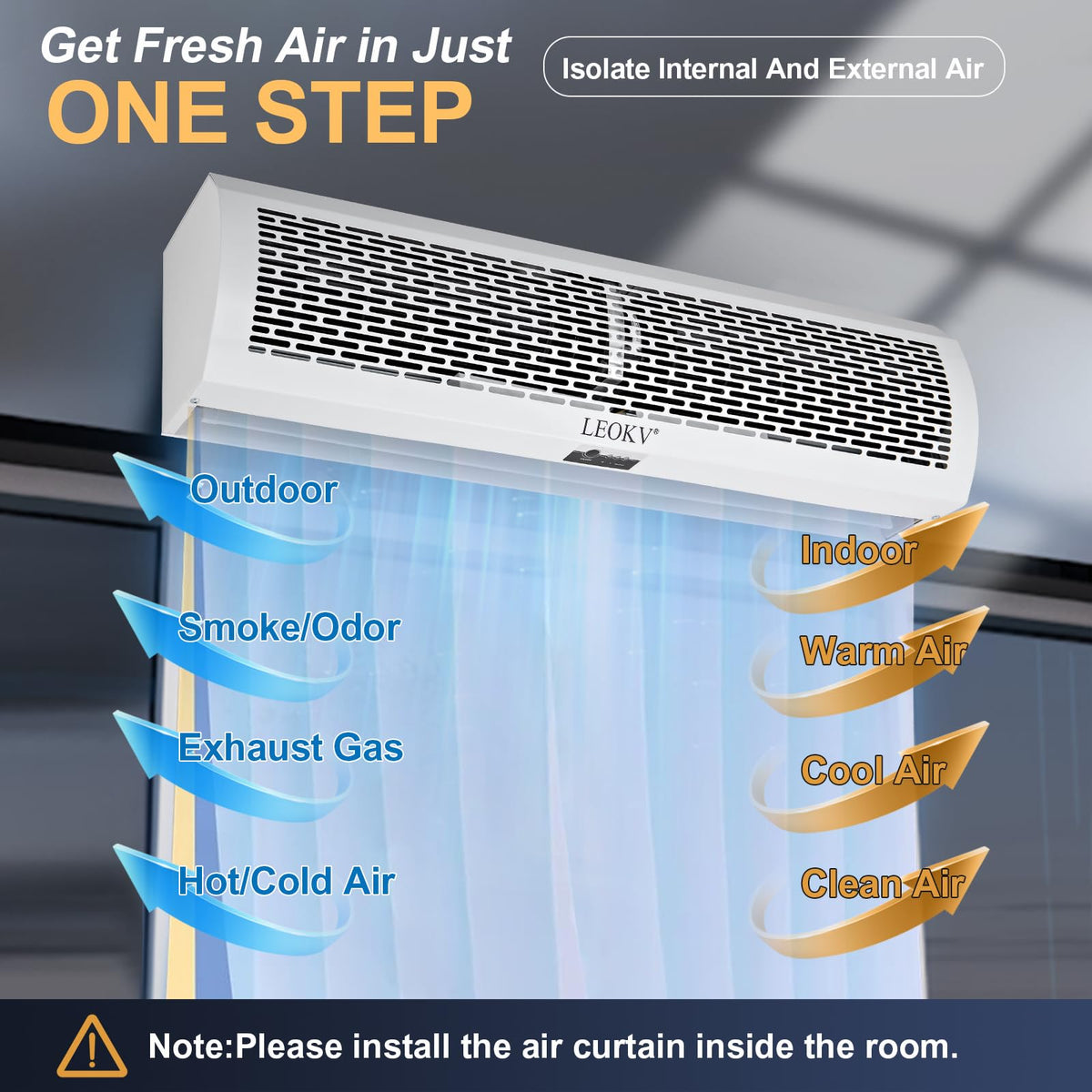 White 36 Inch 2 Speeds Remote Control Air Curtain X756