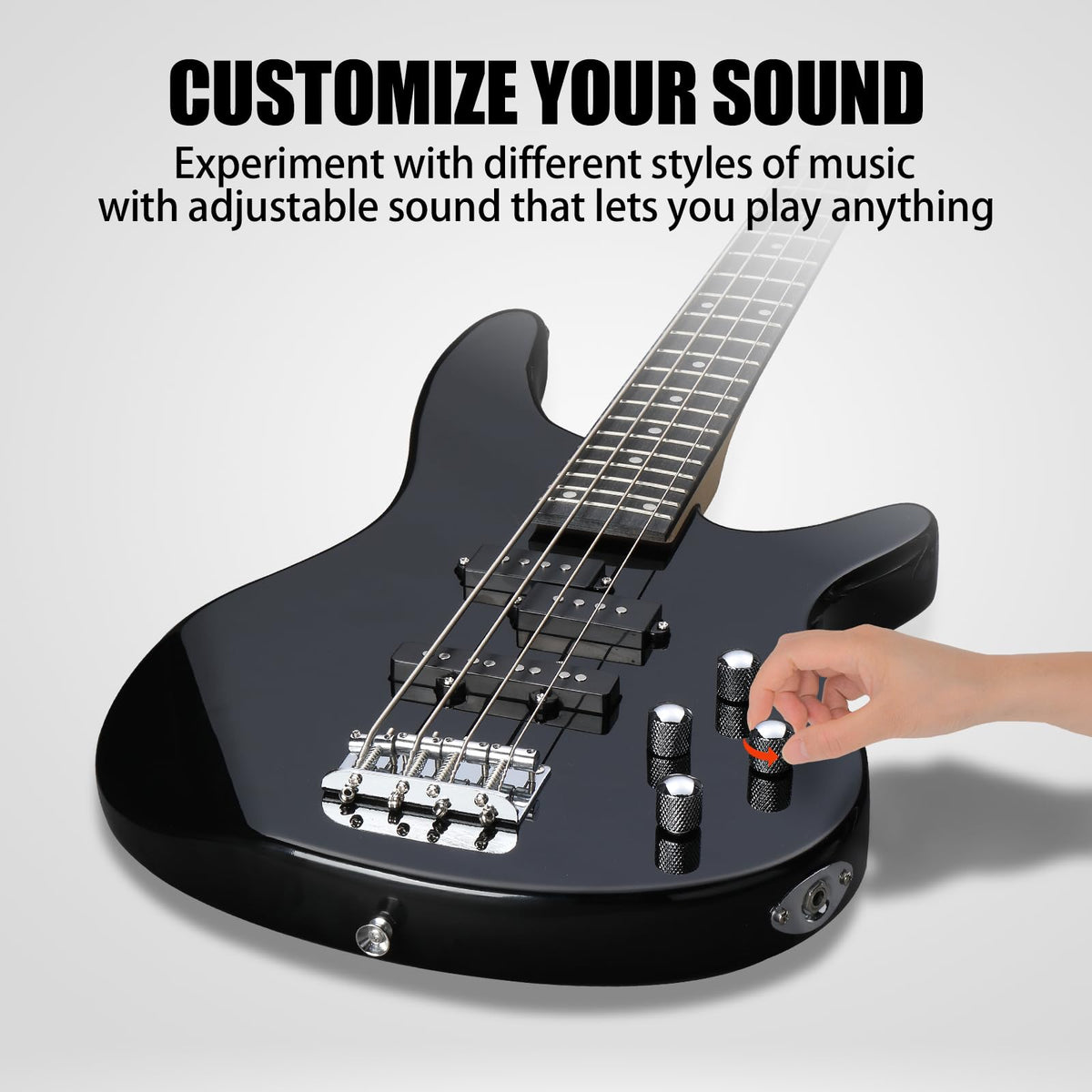 Electric Bass Guitar 4 String Kit Black W77050