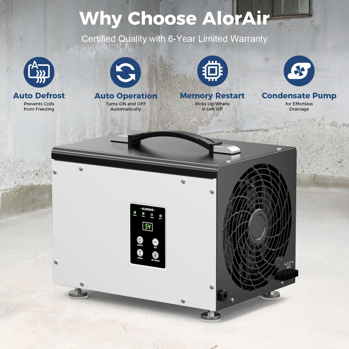 70 Pints Crawlspace Dehumidifier with Pump B42641