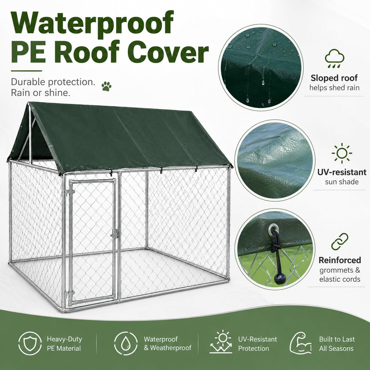 Heavy Duty Outdoor Dog Kennel Galvanized Steel Enclosure A9644