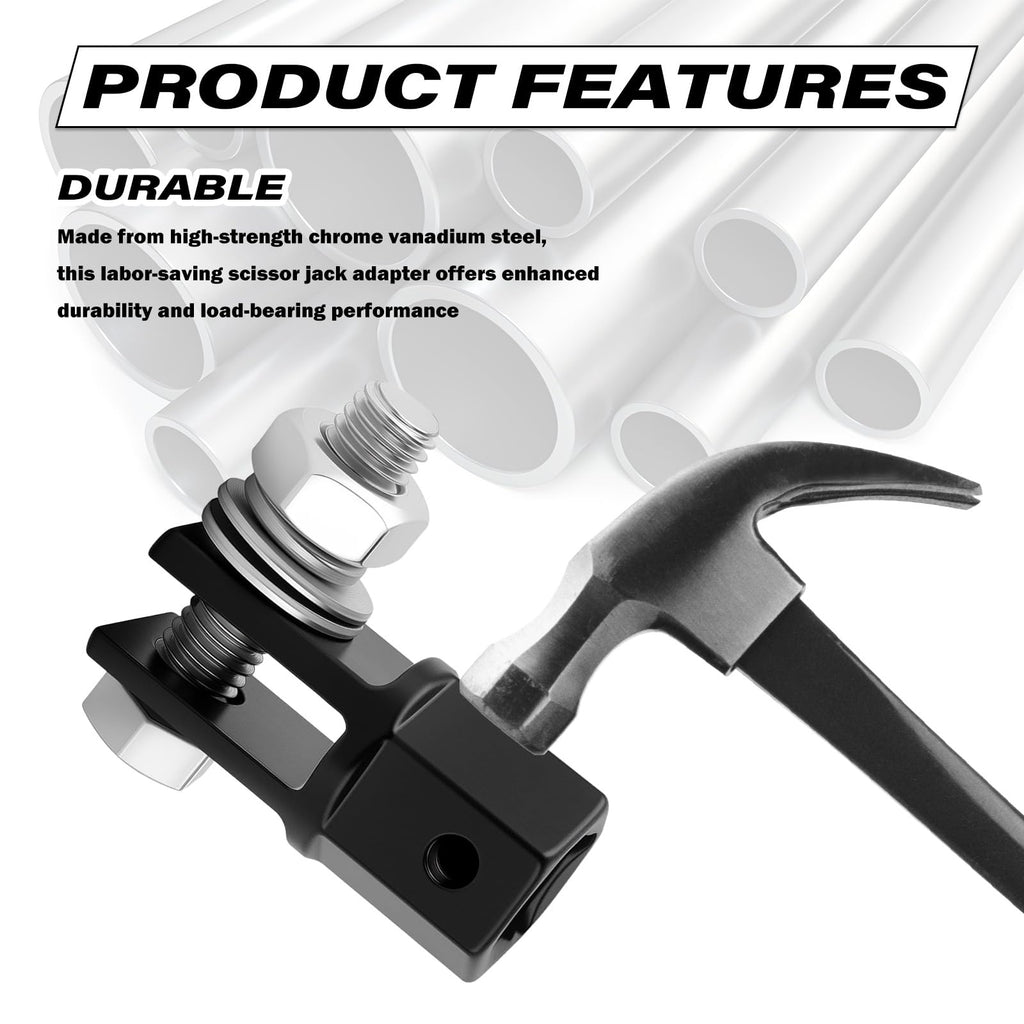 Scissor Jack Adapter for 1/2" Impact Drills or 13/16" Lug Wrench Y48267