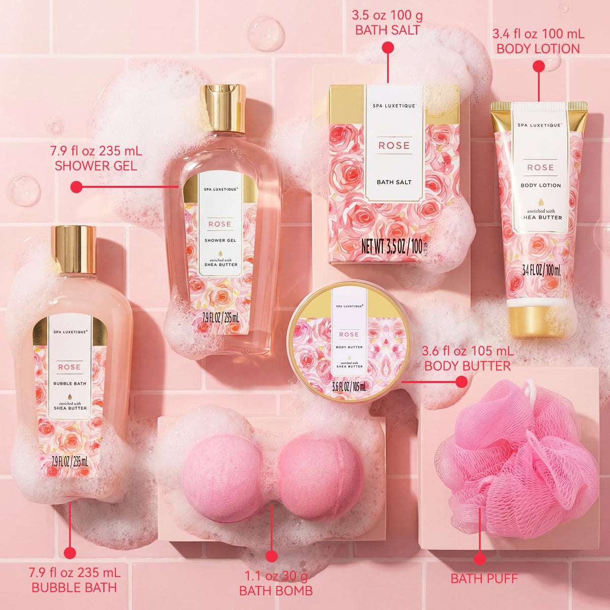 8 Pcs Rose Spa Gift Set G4860