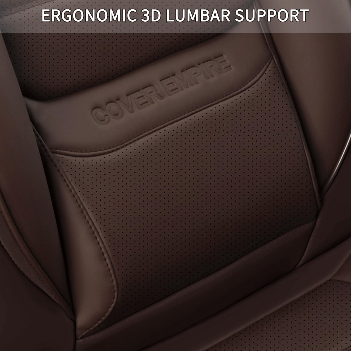 Brown Faux Leather Car Seat Covers Full Set T8767