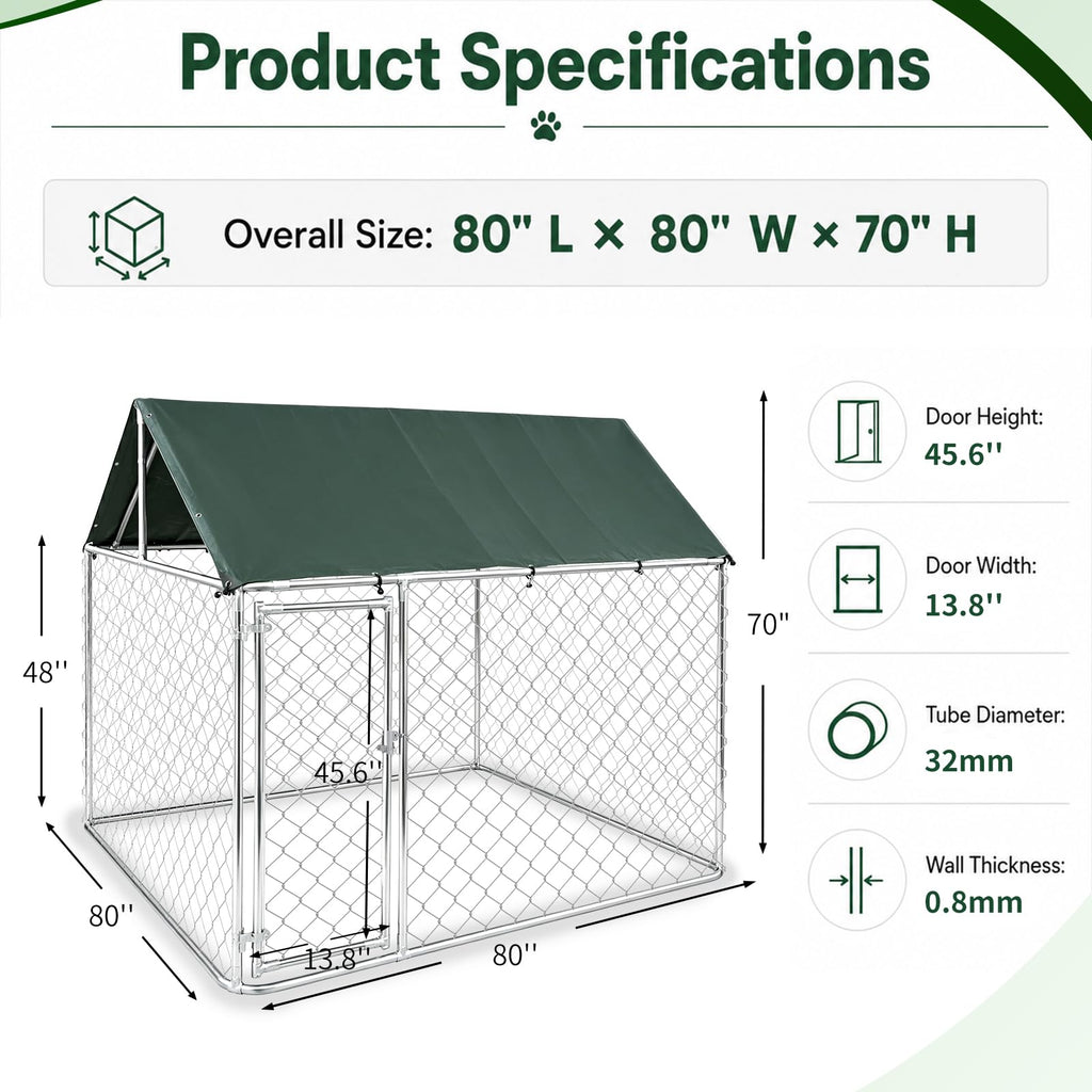 Heavy Duty Outdoor Dog Kennel Galvanized Steel Enclosure A9644
