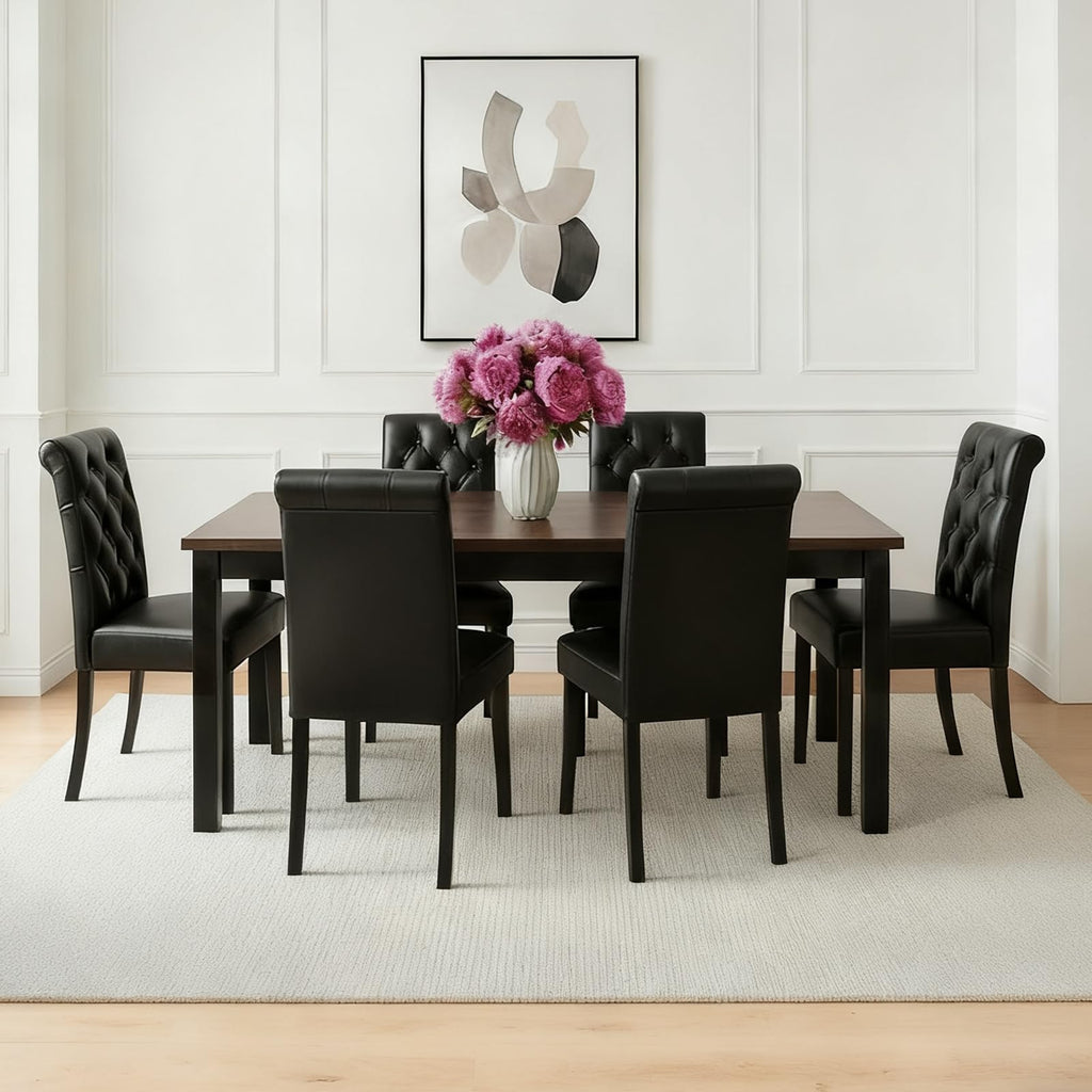 Black PU Leather Dining Chairs Set of 4 A5771