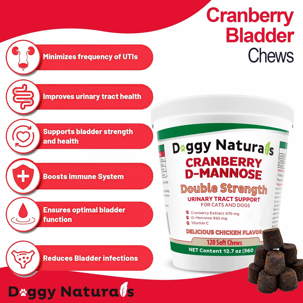 Cranberry D-Mannose Soft Chew 11.4 oz 120 Count K66997