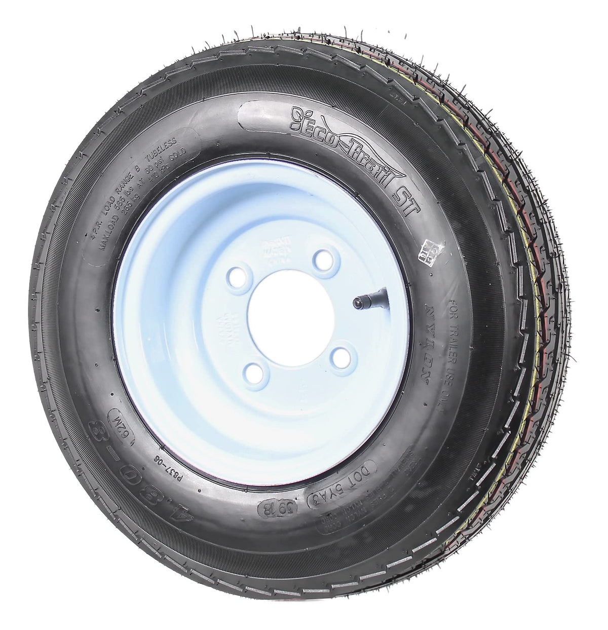 2-Pack Trailer Tire Rim Assembly 480-8 4.80-8 8 Inch LRC 4 Lug X31757