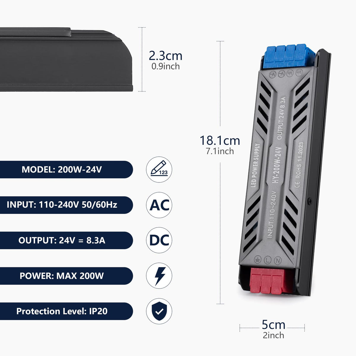 24V 200W Ultra Slim LED Power Supply N458