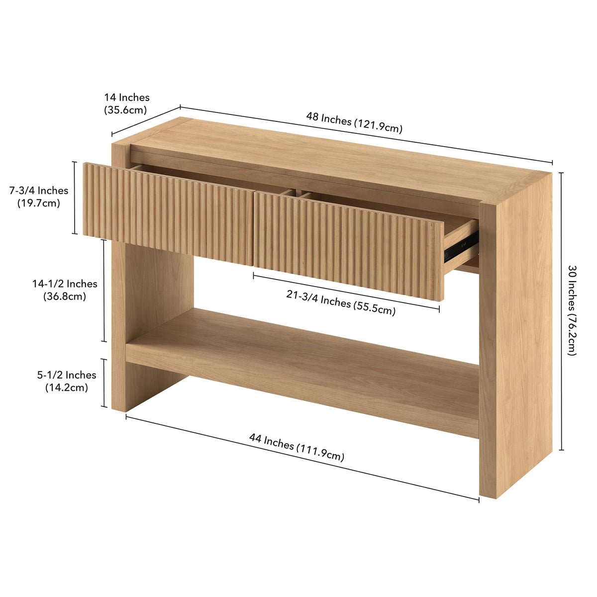 48" Fluted Modern Console Table O823545