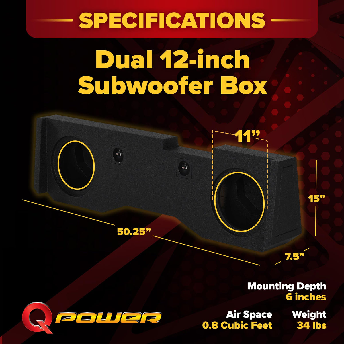 Dual 12in Underseat Subwoofer Enclosure Z39244