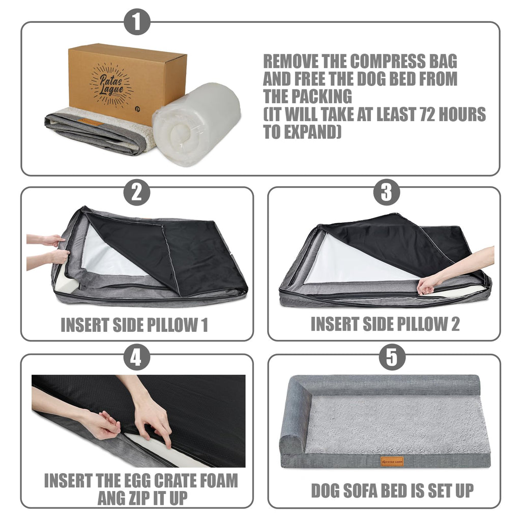 Large Washable Dog Bed 36''X24'' Black W9875