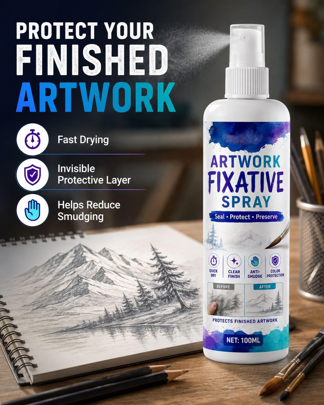 100ml Workable Fixative Spray A90300