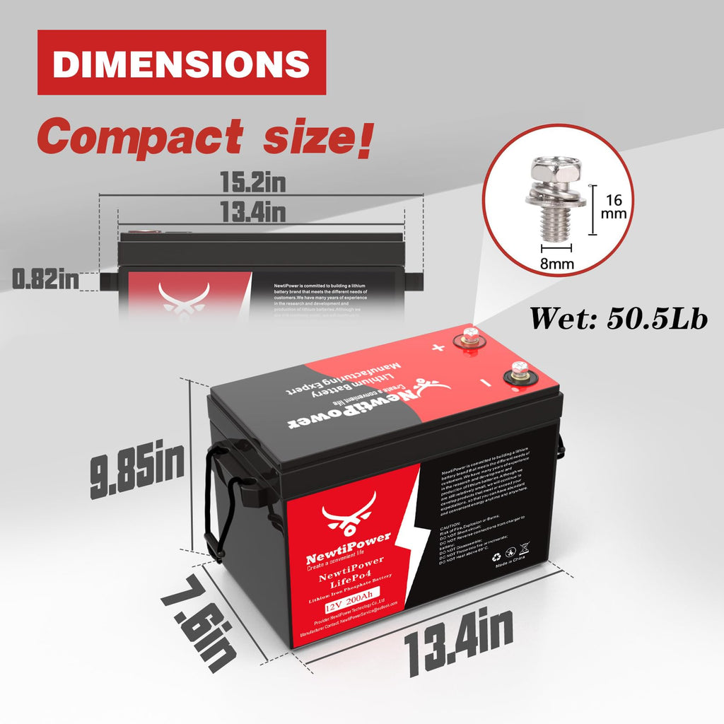 12V 200Ah Lithium LiFePO4 Battery with 150A BMS A701